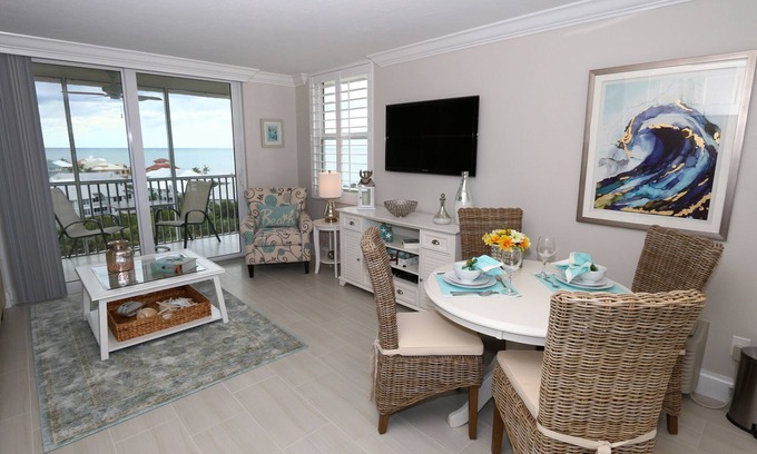 Bonita Springs Condo | Penthouse Studio with Gulf Views, completely remodeled and beautifully appointed