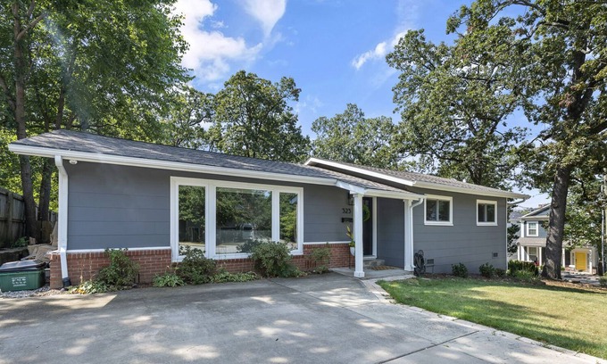 Fayetteville House | Pop art-themed dog-friendly home with huge deck, grill, cornhole, backyard