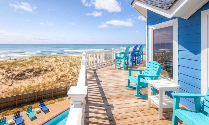 Frisco House | Premier Oceanfront w/Pool, Hot Tub, Elevator, Game and Theater Rooms, Tiki Bar