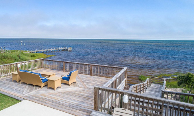 Buxton House | Premier Soundfront Dog Friendly w/Pool, Hot Tub, Elevator, Theater & Game Rooms