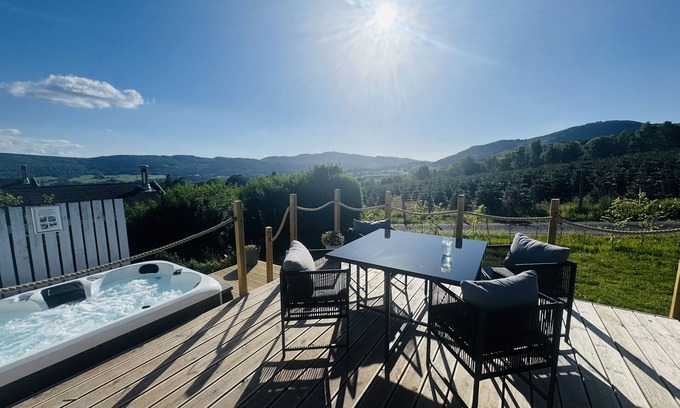 Pitlochry Cottage | Premium Woodland Lodge with Hot Tub and Woodburner