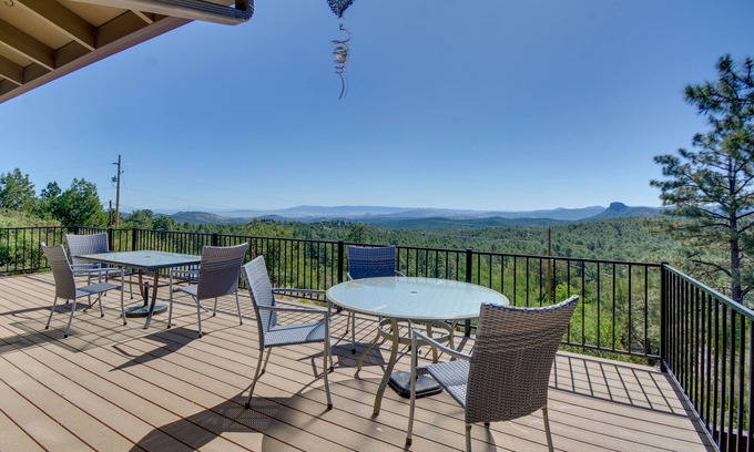 Highland Pines House | Prescott Hideaway w/ Deck, Sauna & Mountain Views!