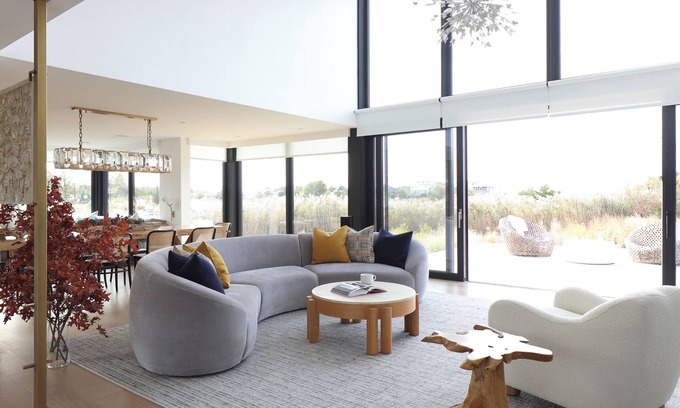 North Sea House | Pristine 6-bedroom waterfront property with a private dock in Southampton