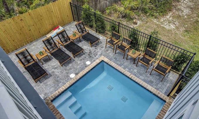 Dune Allen Beach House | Private *Heated Pool/Free Golf Cart/Pet Friendly/7Outdoor Spaces/Pool table/Walk to beach/Sleeps 14