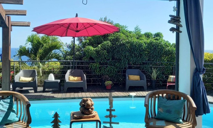 Grand Bois Bed & Breakfast | Private room with private bathroom Private terrace 180° sea view