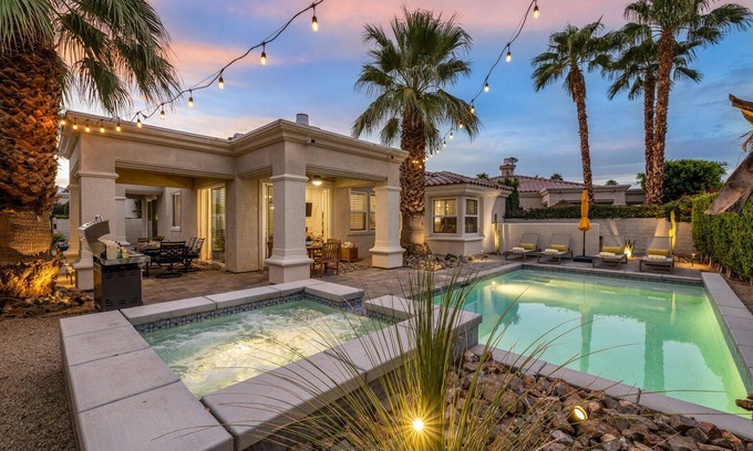 La Quinta House | Private SW Pool & Spa, Tennis, Gym, Single story, 2 King Bedroom Ensuite's