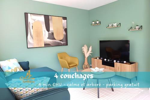 Saint-Honore - Jeanne d'Arc Apartment | Proche CHU - 4 couchages - Parking gratuit - Local vélo