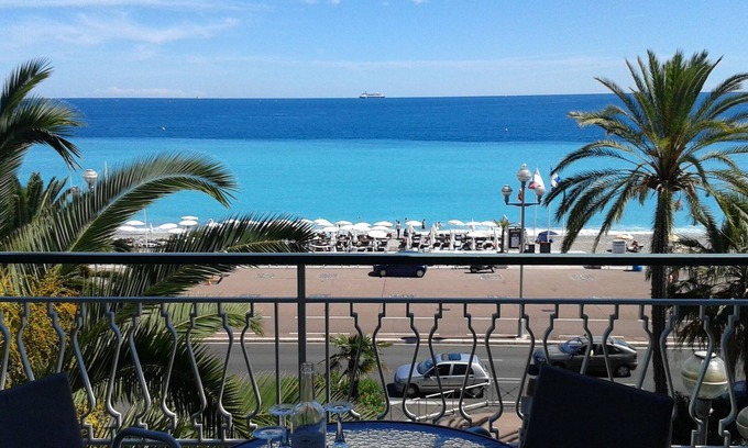 Les Baumettes Apartment | Promenade des Anglais Nice sea view 2 bed lux city apt balcony free Wifi