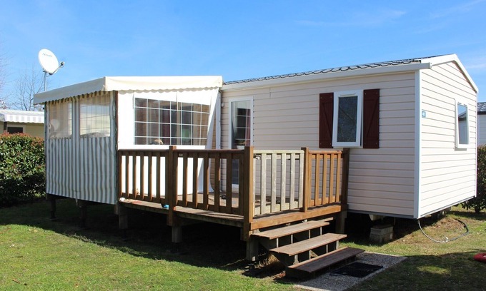 Gastes House | PROMO Mobil home TOUT CONFORT au pied du LAC DE BISCAROSSE with LL, LV, CLIM
