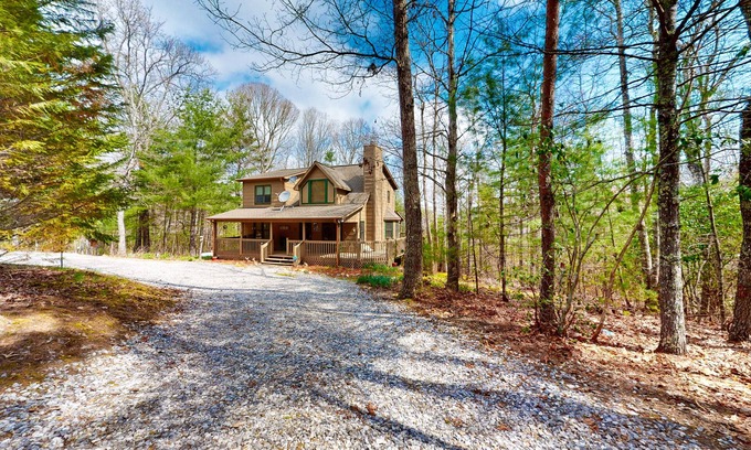 Blairsville Cabin | Quiet, dog-friendly cabin with fireplace, game room, mountain view & EV charger
