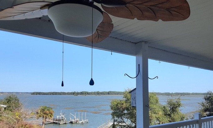 Folly Beach Condo | Quiet Nature & Sunset Water Views. nHave a Folly Great Time!