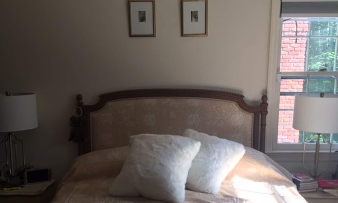 Darien House | Quiet restful sunny with new marble bathroom and luxury queen mattress.
