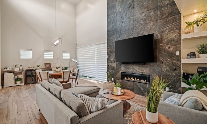 El Paso House | Relax and recharge in this stylish West El Paso home featuring a spacious king suite, dedicated workspace, and a private fenced backyard with BBQ grill and outdoor seating. Just minutes from shopping, dining, and hiking trails, it’s the perfect stay!