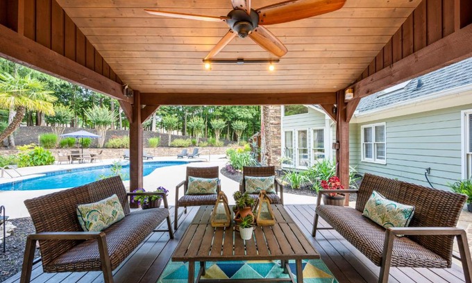 Cartersville House | Relax In Private Pool & Cozy Gazebo At Param Farms