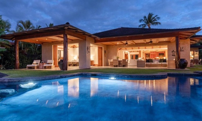 Kaupulehu House | Relax in this OceanView Estate w/Lava stone-lined Infinity Pool & Private Spa