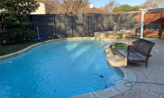 Richardson House | Relax, Work & Play near CityLine, Richardson with a pool table and swimming pool