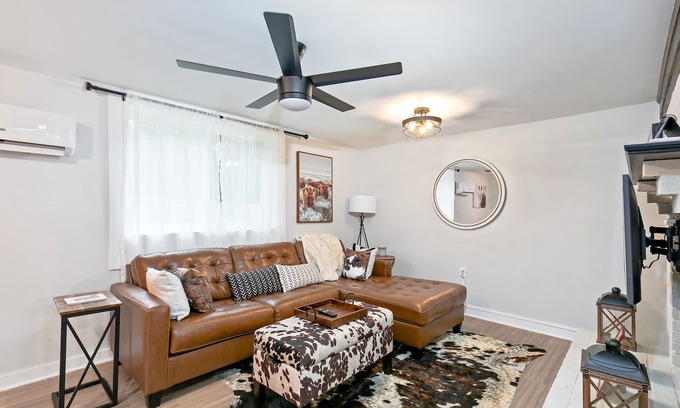 Nashville House | Renovated home with huge lawn w/games, patio, firepit, grill, AC, & W/D