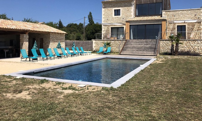 Le Garn Other | Renovated stone mas du piralet with private swimming pool and pool house + summer kitchen