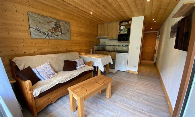 La Clusaz Apartment | Renovated Studio Cabin in La Clusaz Near Village and Slopes with Garage and Balcony