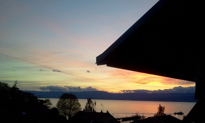 Thonon-les-Bains Apartment | Restored fisherman's house View of Lake Geneva on the port of Thonon Rives