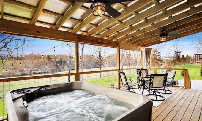 Sparta Cabin | River View Hot Tub Getaway Near Waterfalls, Hiking, Kayaking & Breweries