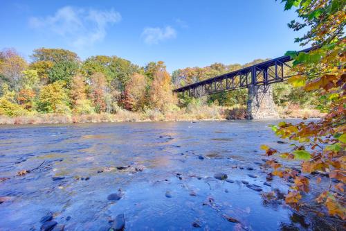 Montague Apartment | Riverfront Apt with Fire Pit and Yard in Millers Falls