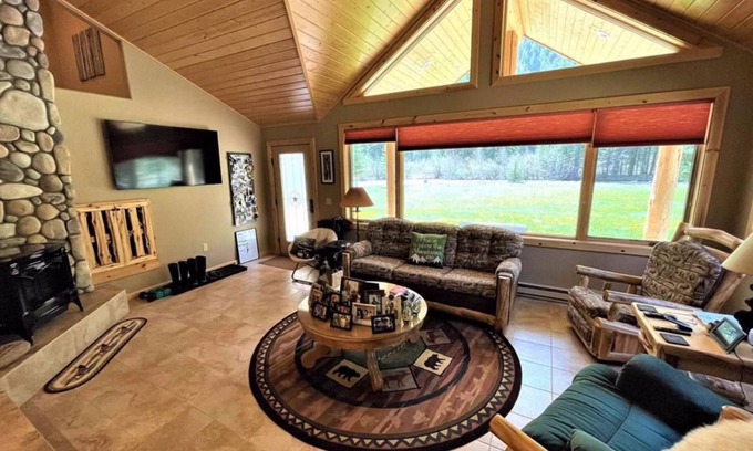 South Fork House | Riverfront home with amazing views, fireplace & washer/dryer
