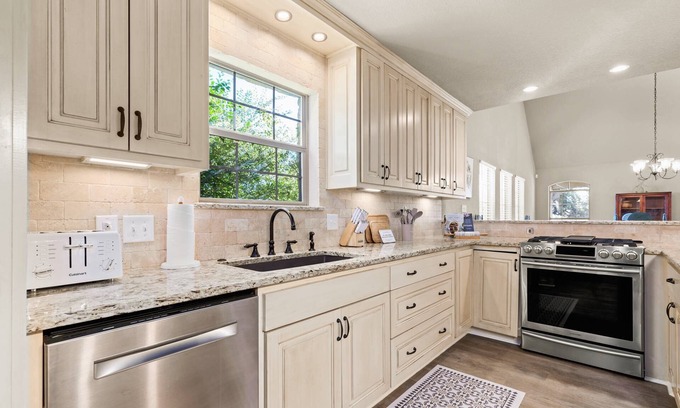 New Braunfels House | Rustic Farmhouse with Backyard Tiki Paradise | Private Pool, Tiki Bar, Ping Pong, Fire Pit & Games