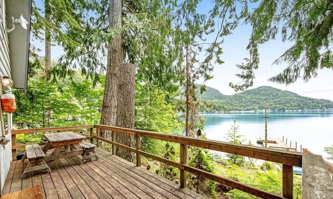Port Angeles House | Rustic, off-the-grid lakefront home with private dock & woodstove - dog-friendly