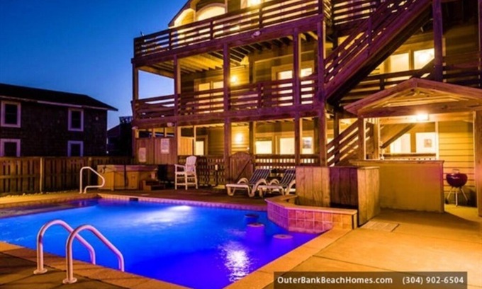 South Nags Head House | Sale: Aug23-Aug28 Angler’s Retreat | Oceanfront Pool Spa Theater Elevator