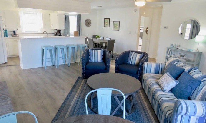 Kitty Hawk Cottage | Saltaire Cottages 12: 3BR Steps to Private Beach Access Screened Porch Pool!