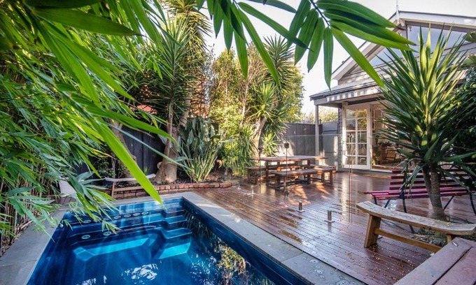 Sandringham House | Sandy Village Retreat Heated Pool Bay Views