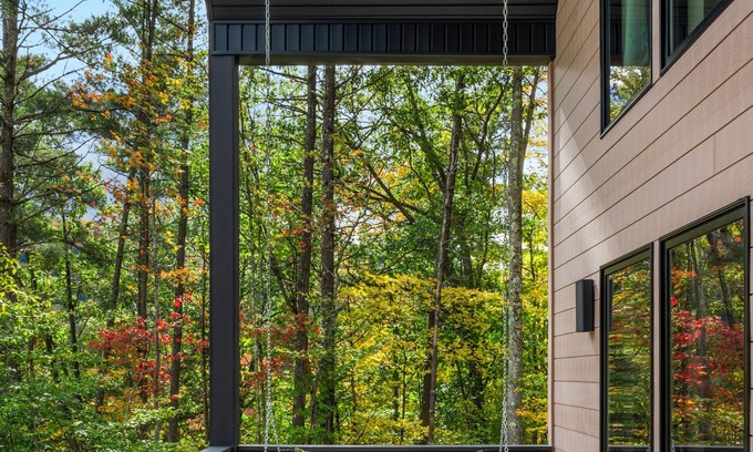 Campton Cabin | Scandi Retreat Indoor Pools Views Fireplace