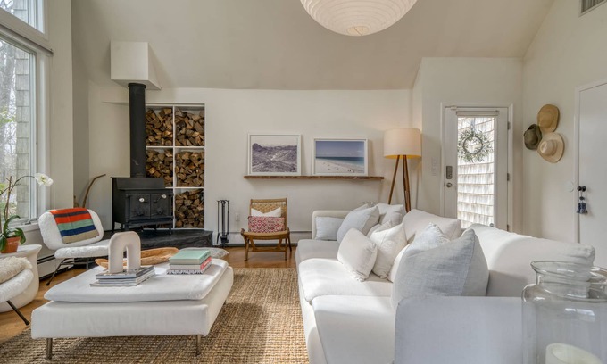 Town of Southold Town House | Scandinavian modern style meets the North Fork with gunite pool.