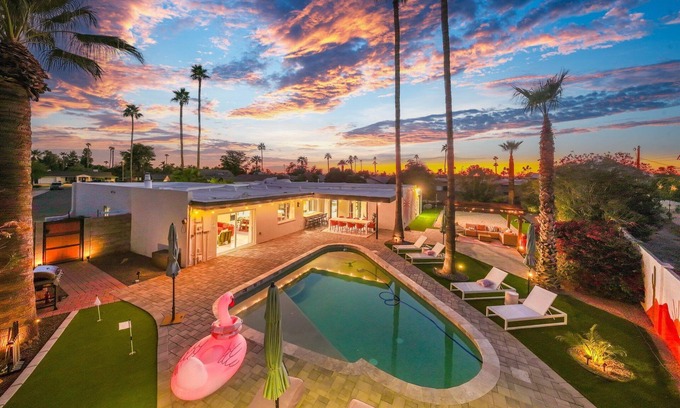 Park Scottsdale Two House | Scottsdale Retreat with Huge Private Yard, Beach Volleyball, Heated Pool