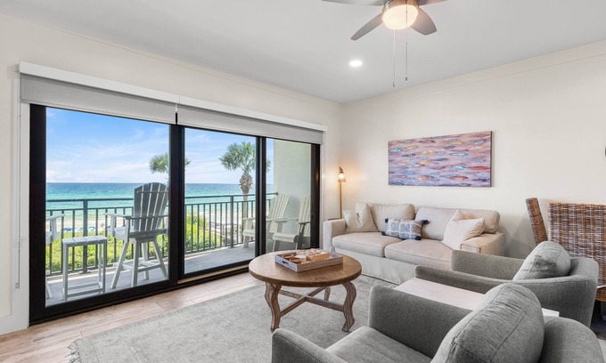 Seagrove Beach Condo | Sea 9 at the Palms | Newly-renovated Gulf-front escape with pool, beach access
