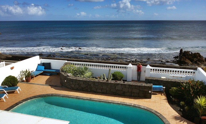 Punta Mujeres Villa | Sea Front, 20 Metres From Sea, With Heated Private Pool And Hot Tub