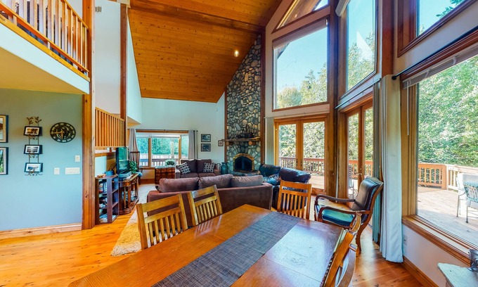 Gold Beach House | Secluded Dog-Friendlly Home with Huge Deck, Quiet Location & Wood Fireplace
