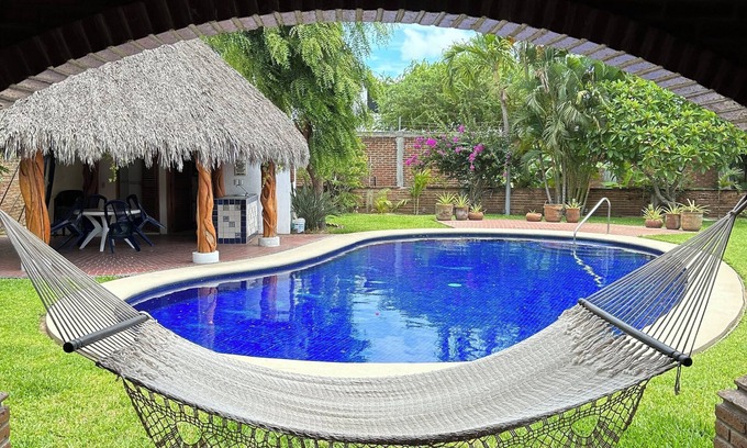 Barra de Navidad House | Serene Old Mexico Rancho-style Enclave Pool Palapa n3 Suites & Walk to Beach