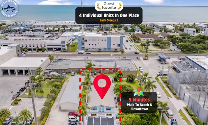 Cocoa Beach Apartment | Shark Tank Cocoa Beach 4 2BR Units 8BR Total Each Sleeps 5 Walk to Beach