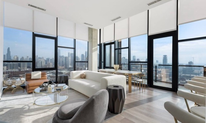River West Apartment | Skyline View Duo for Groups: Unmatched Luxury Stay