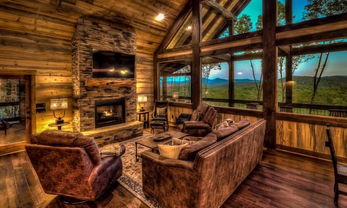 Aska Cabin | Skyview - Mountain View | Hot Tub | Outdoor Fireplace | Fire pit | Pool Table