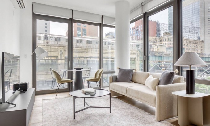Hunters Point Apartment | Sleek LIC 1BR w/Gym, Doorman, Elevator & Private Balcony, by Blueground