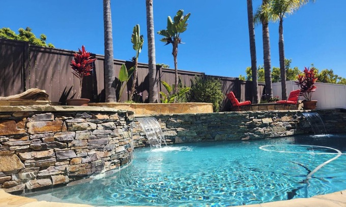 Carlsbad House | Soak in the sun with an outdoor entertainment area/pool/spa in relaxing Carlsbad