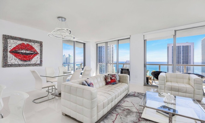 Hallandale Beach Apartment | ★ Sophisticated Miami Retreat at Beachwalk with Expansive Balcony Views