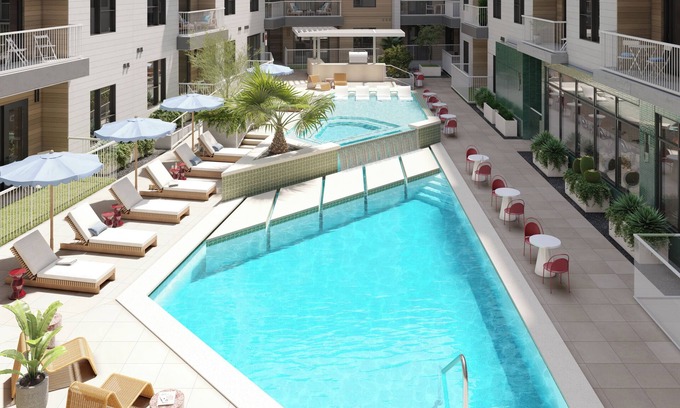 South Lamar Condo | South Lamar Stay Featuring Resort-Style Amenties | Private Balcony + Pool