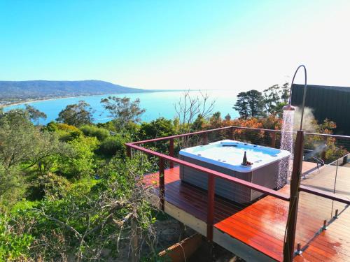 Mount Martha House | Spa Bay views on Acreage Family Home Orchard