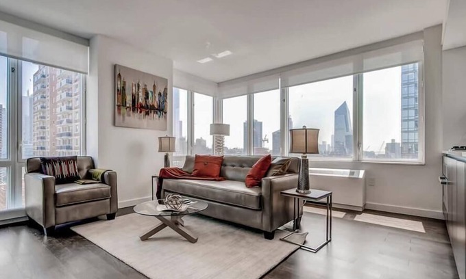 Hell's Kitchen Apartment | Spacious 1BR | Full Kitchen | Washer/Dryer | Balcony | by GLS