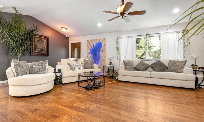 Placerville House | Spacious 3-bedroom house w/AC, WiFi, Sauna, Fenced Yard, Billiards, & Theater