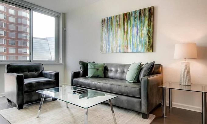 Hudson Exchange Apartment | Spacious & Clean 1BR | Work Desk & WiFi | by GLS